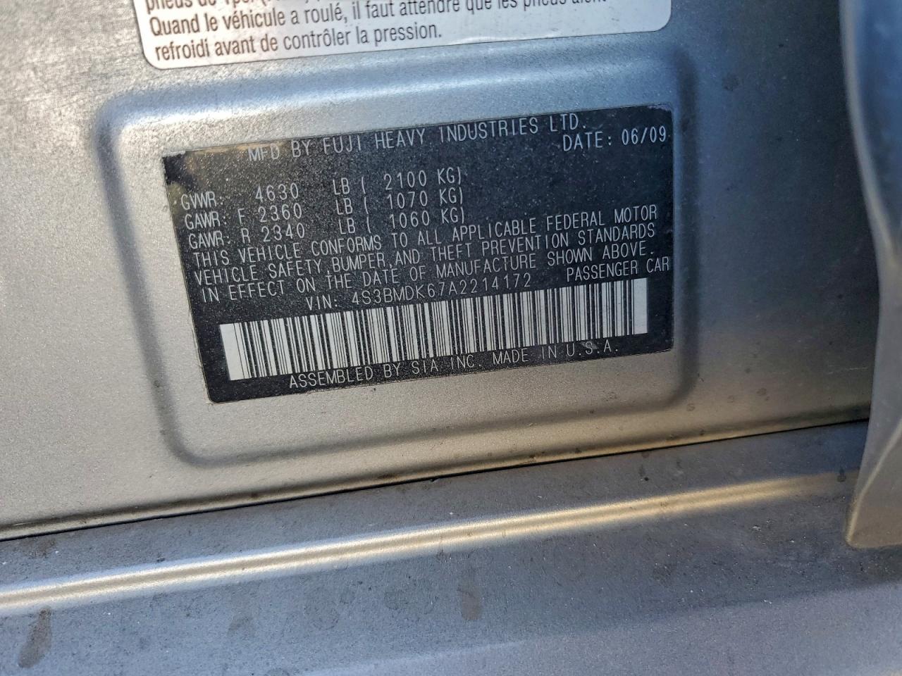 2010 SUBARU LEGACY 3.6R LIMITED photo 25