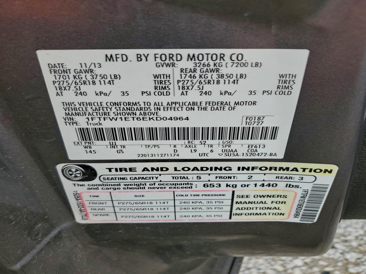 2014 FORD F150 SUPERCREW photo 12