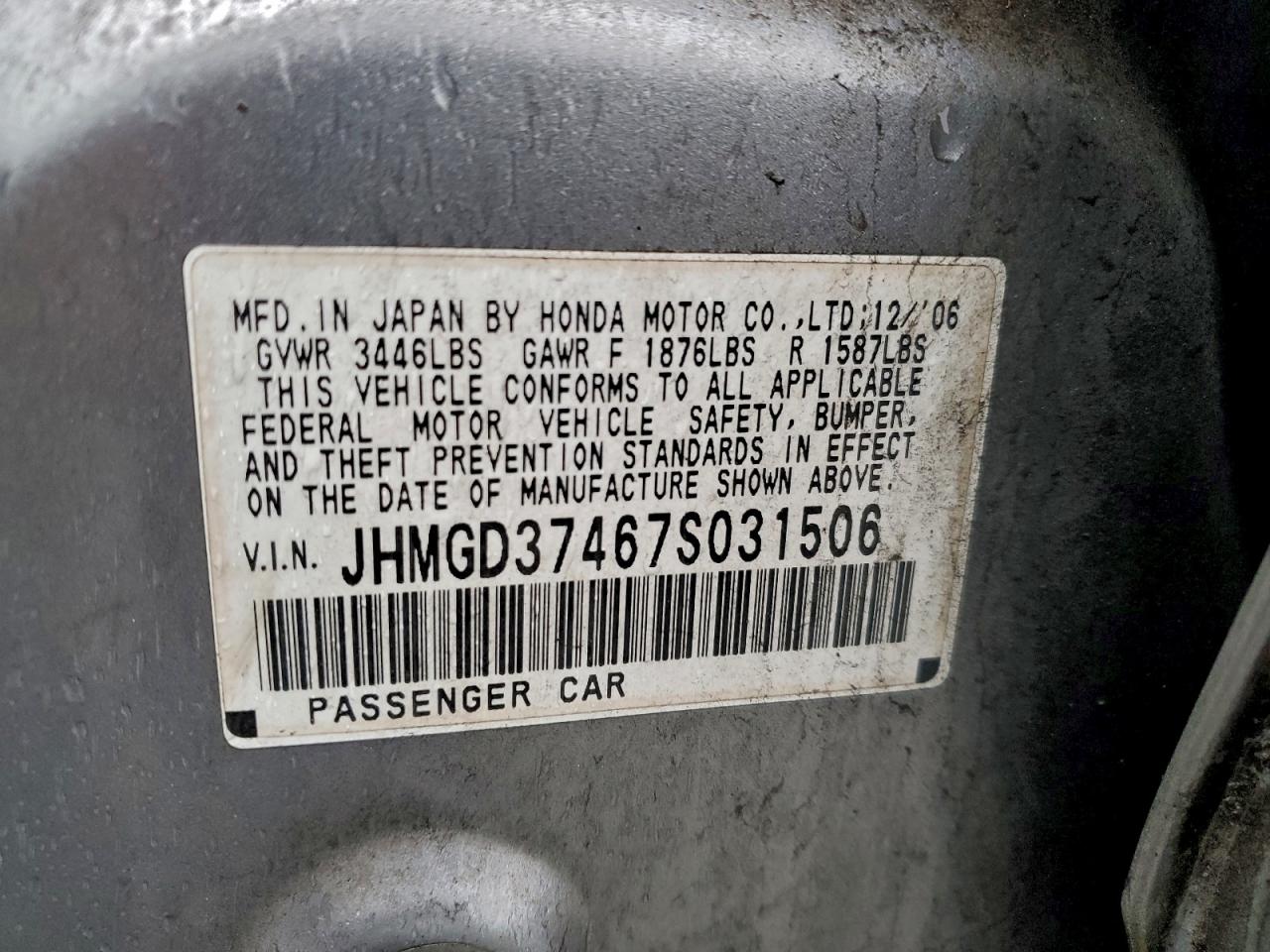 2007 HONDA FIT photo 13