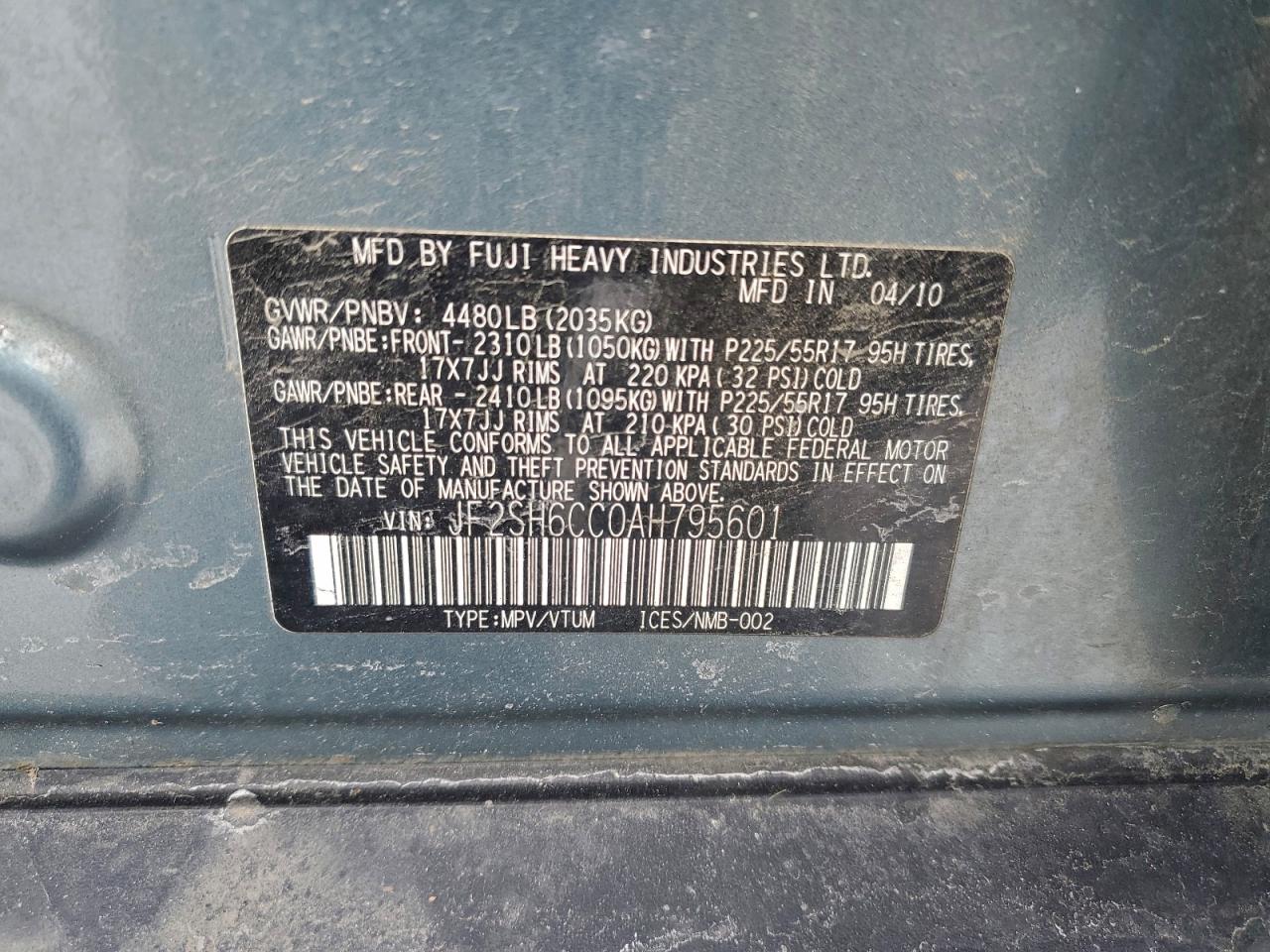 2010 SUBARU FORESTER 2.5X PREMIUM photo 12