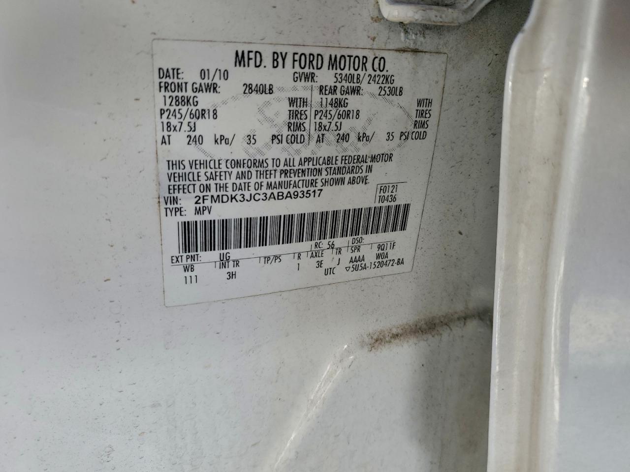 2010 FORD EDGE SEL photo 13
