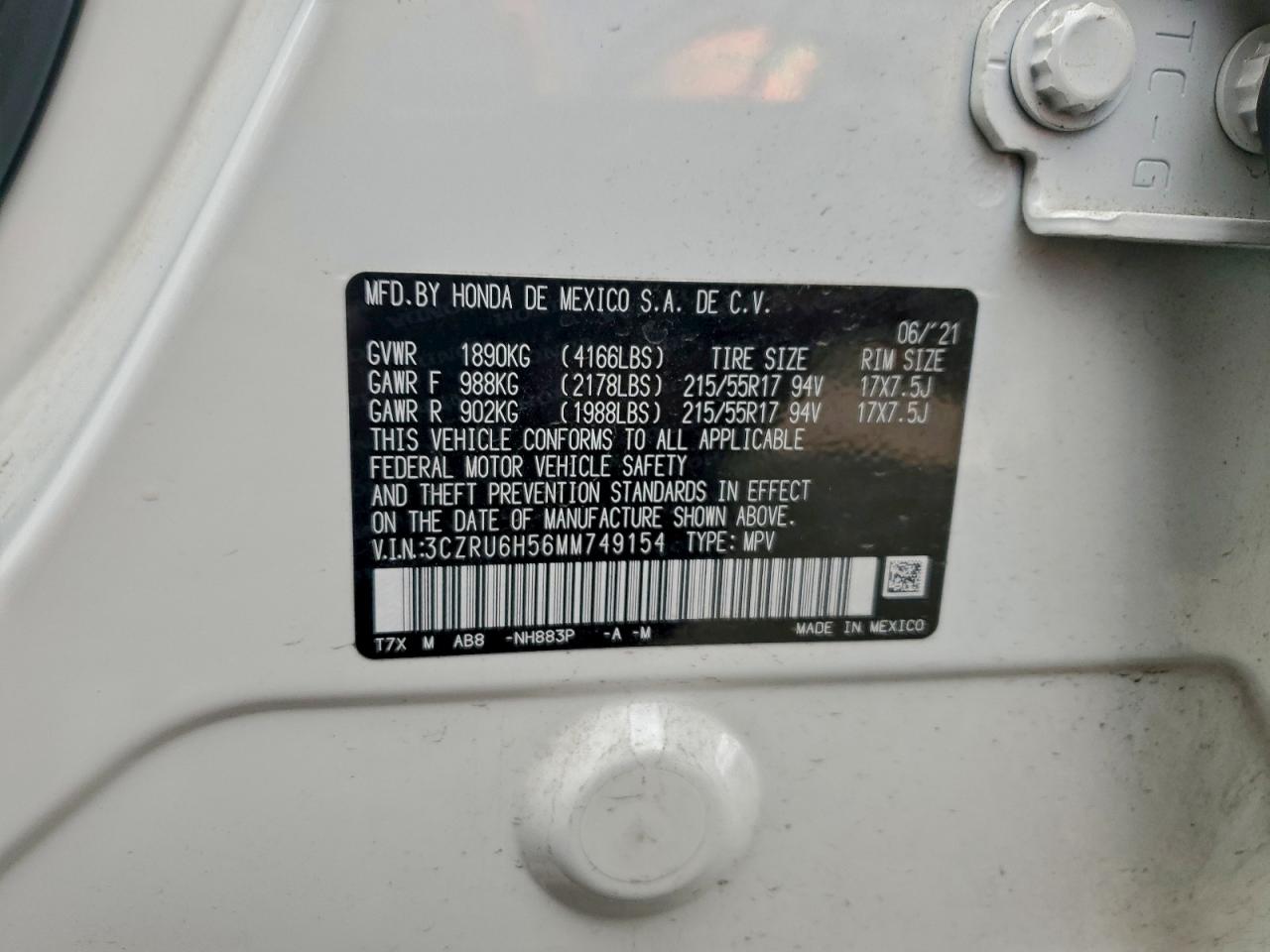 2021 HONDA HR-V EX photo 14