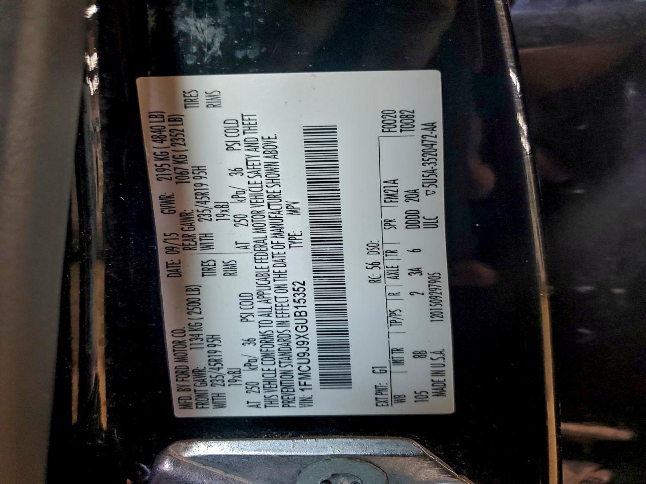 2016 FORD ESCAPE TITANIUM photo 13