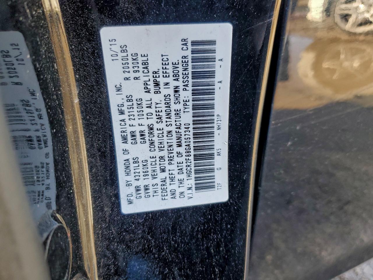 2016 HONDA ACCORD EXL photo 13