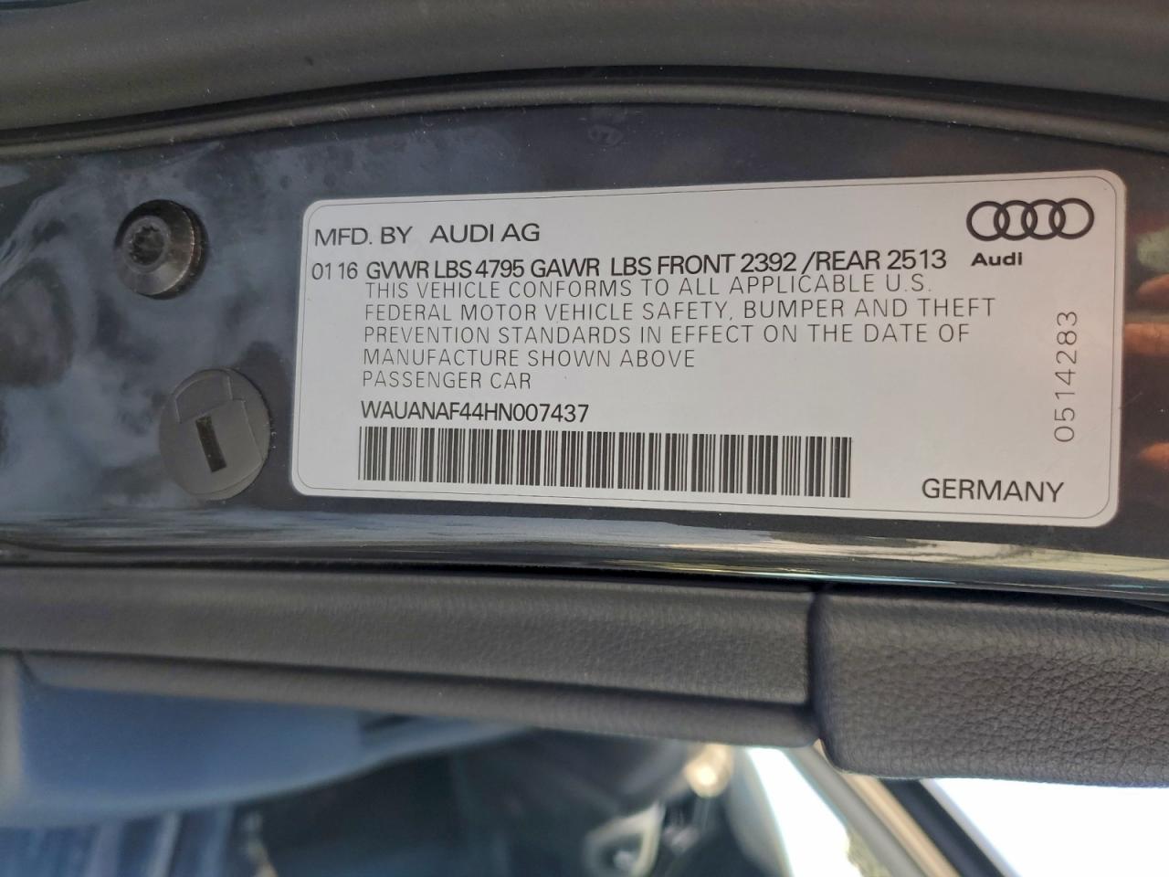 2017 AUDI A4 PREMIUM photo 12