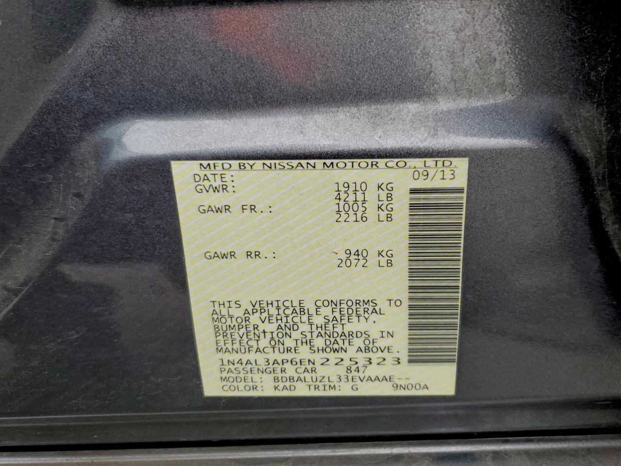 2014 NISSAN ALTIMA 2.5 photo 12