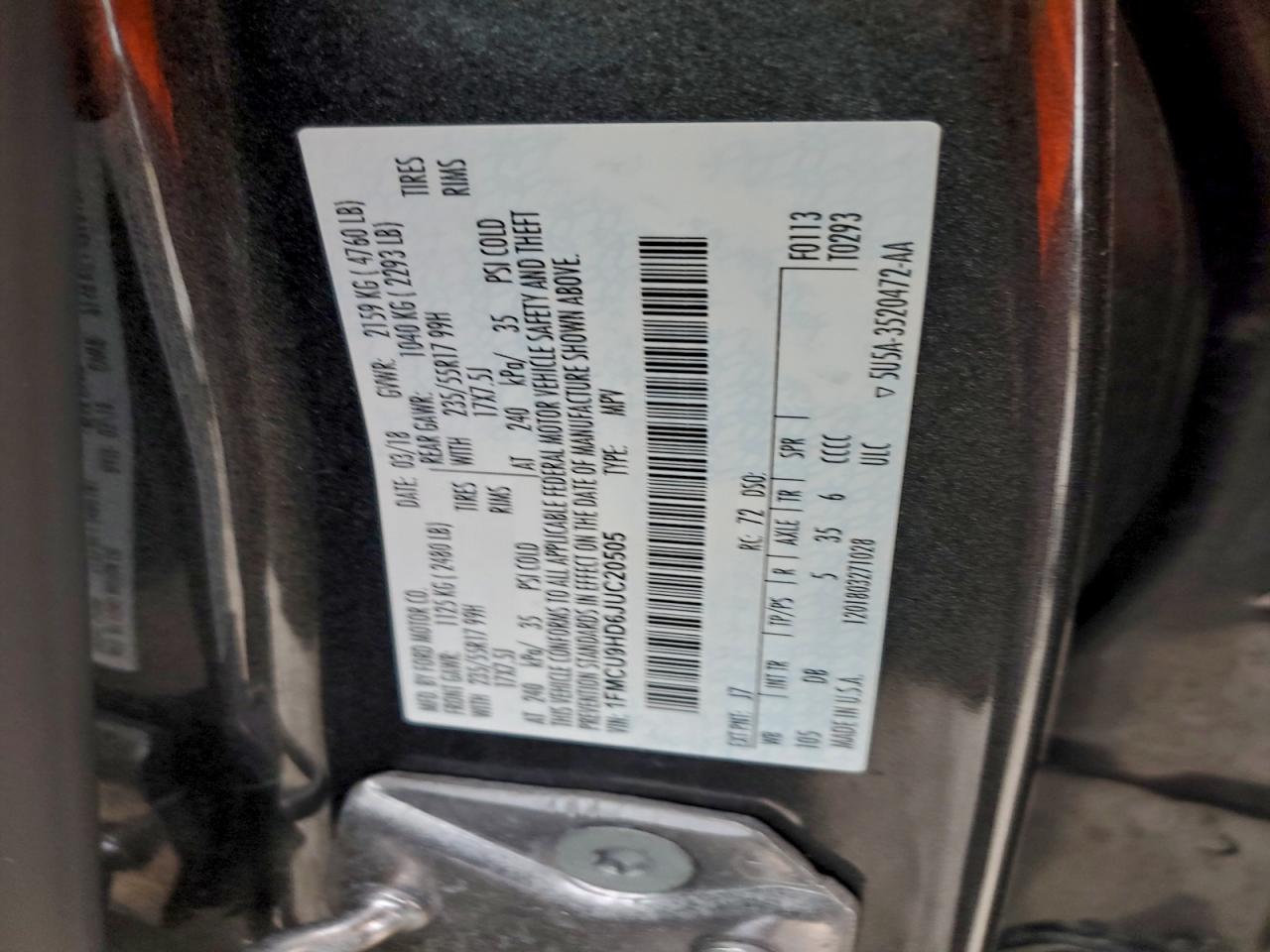 2018 FORD ESCAPE SEL photo 27