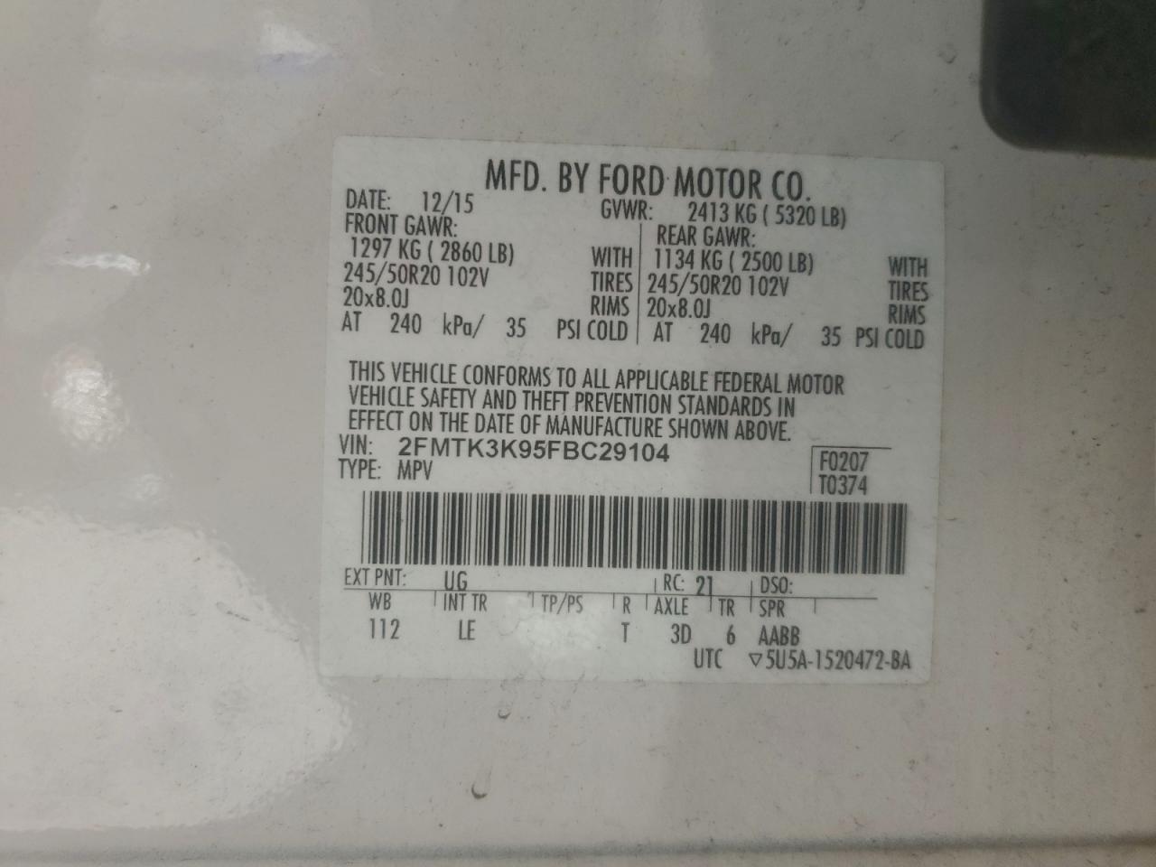 2015 FORD EDGE TITANIUM photo 13