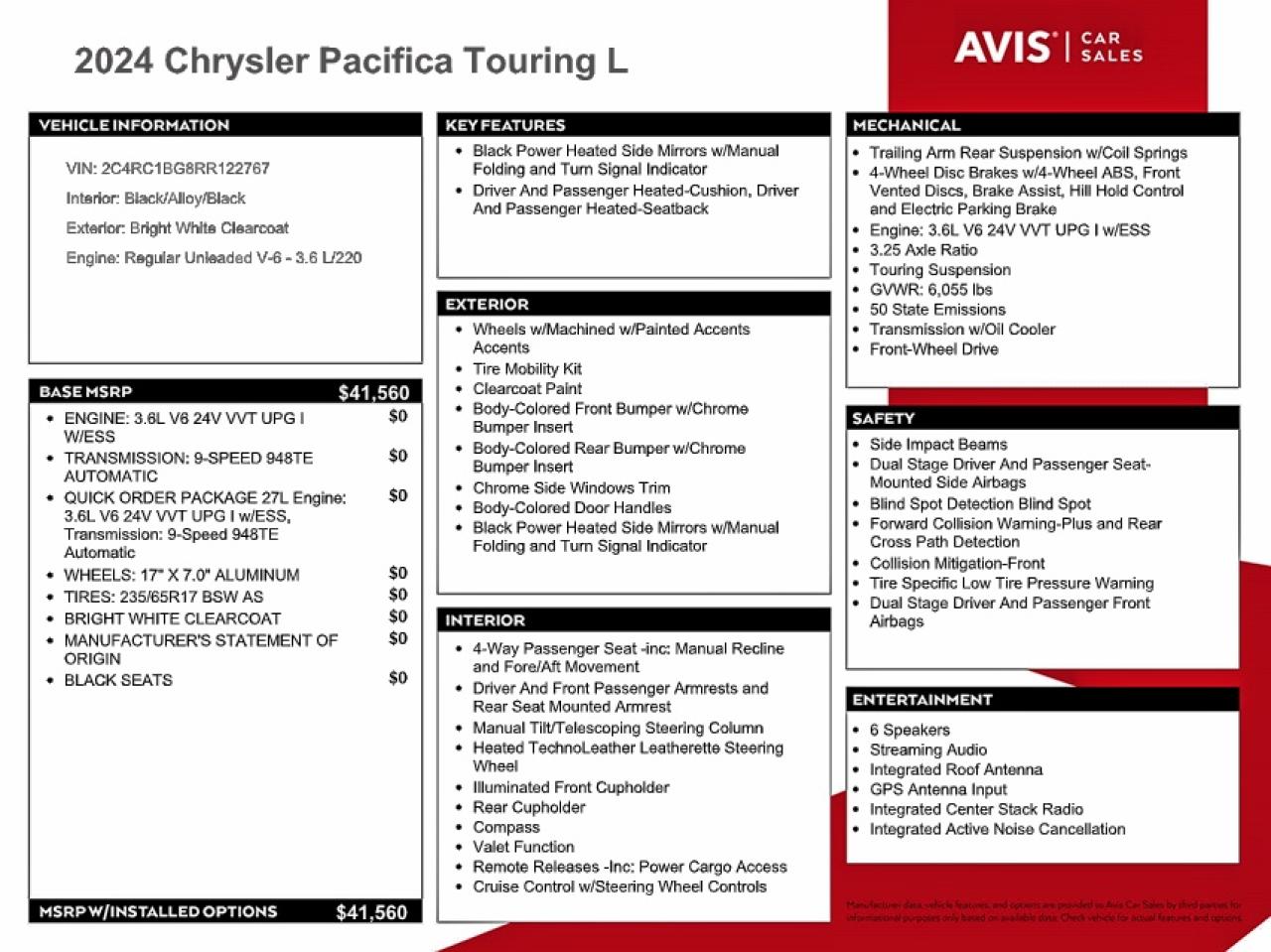 2024 CHRYSLER PACIFICA TOURING L photo 13