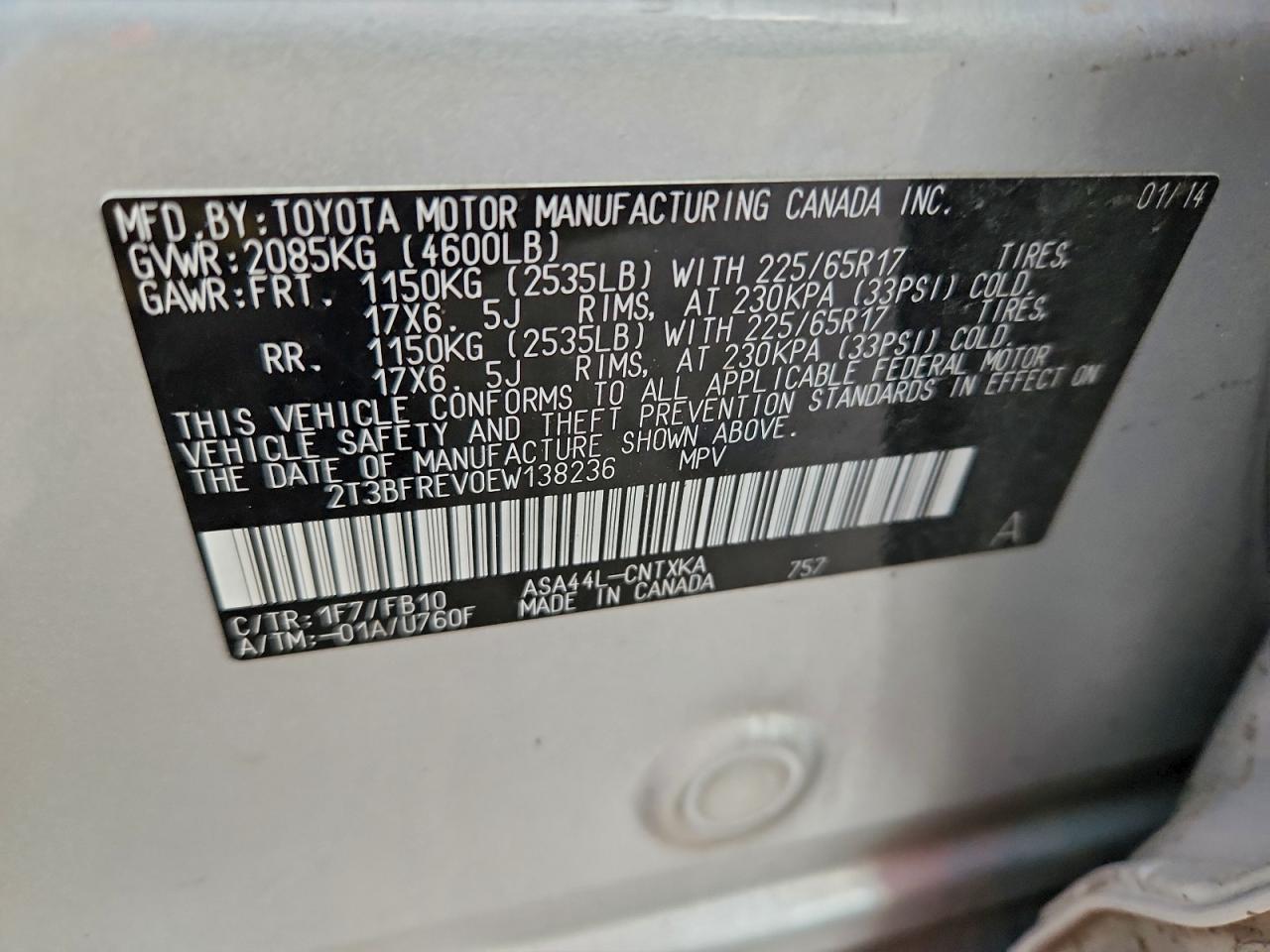 2014 TOYOTA RAV4 LE photo 12