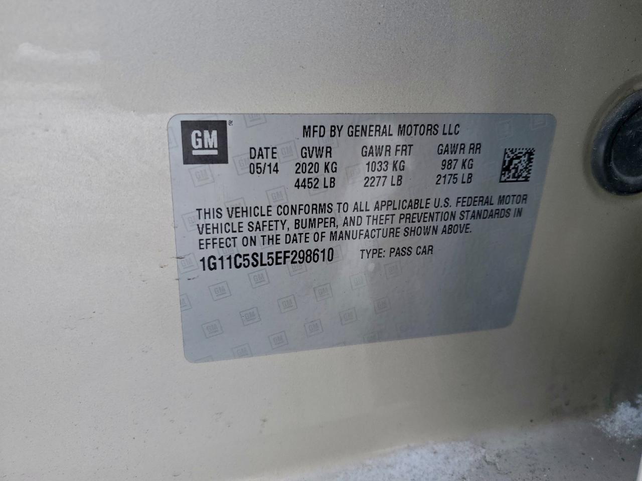 2014 CHEVROLET MALIBU 1LT photo 12