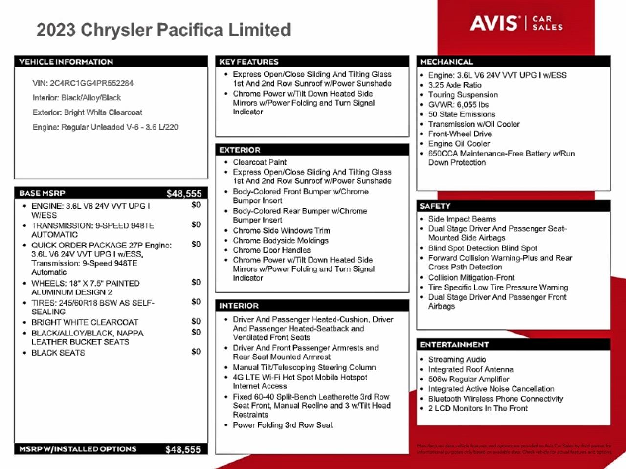 2023 CHRYSLER PACIFICA LIMITED photo 37