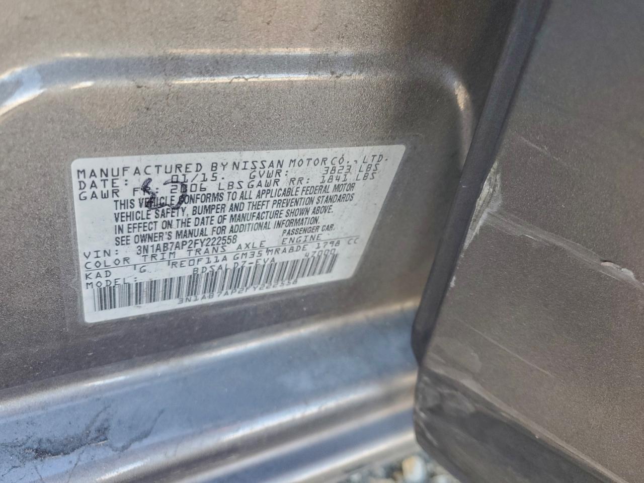 2015 NISSAN SENTRA S photo 25