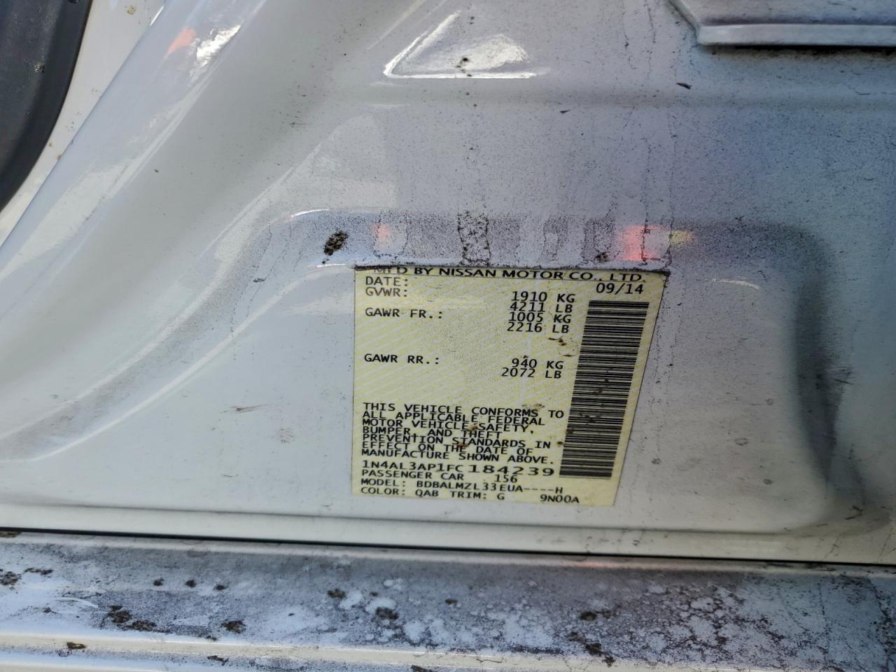 2015 NISSAN ALTIMA 2.5 photo 12