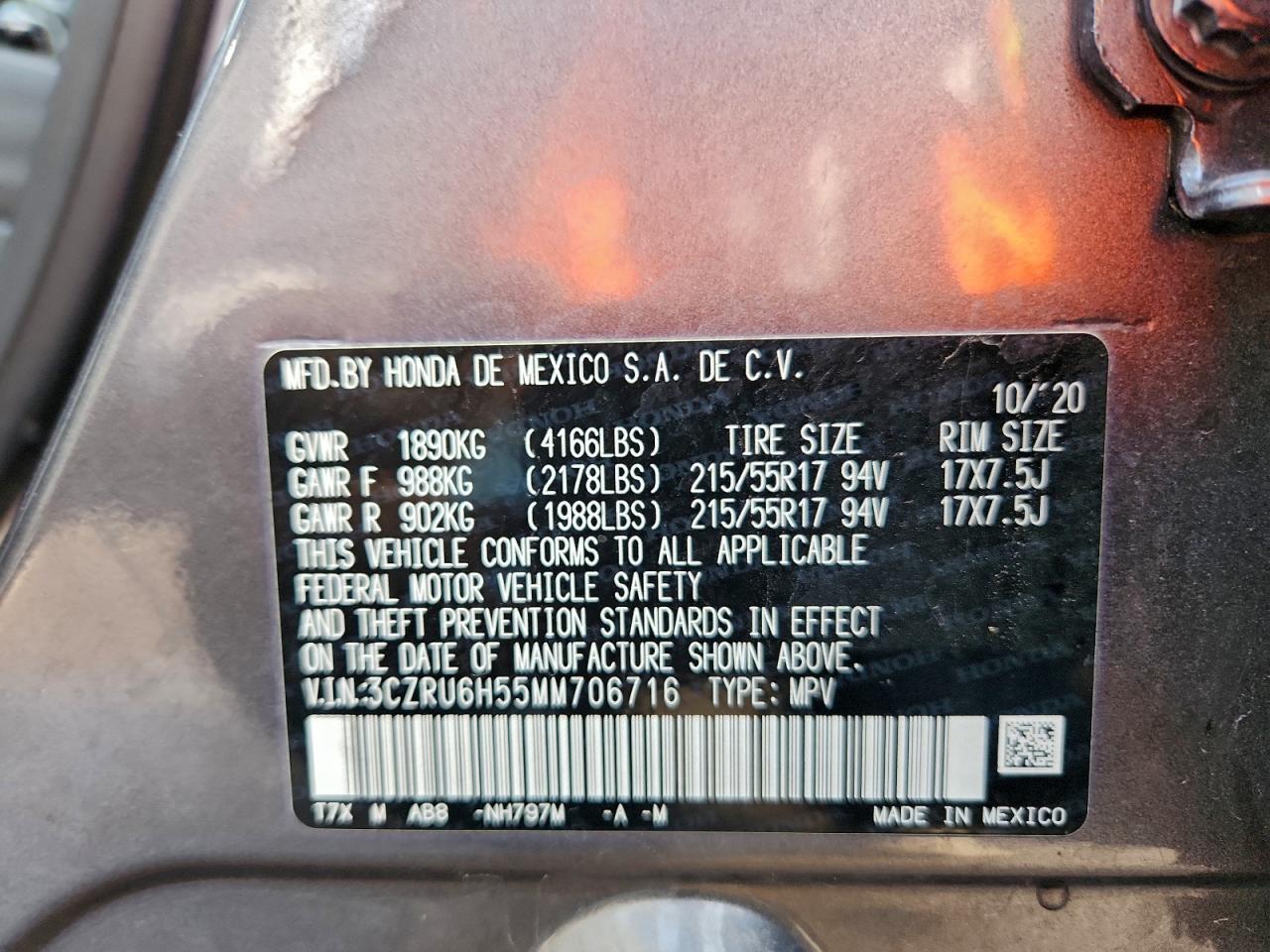 2021 HONDA HR-V EX photo 13