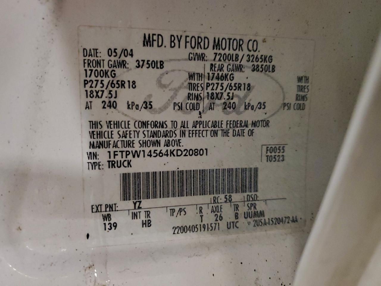 2004 FORD F150 SUPERCREW photo 12