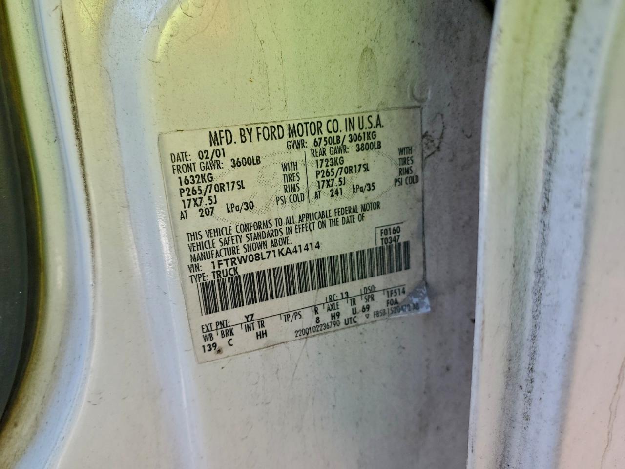 2001 FORD F150 SUPERCREW photo 12