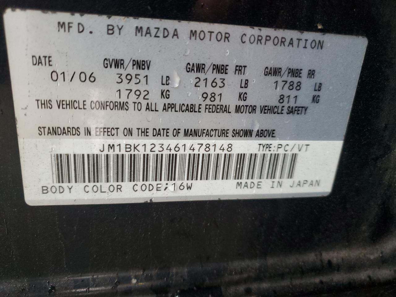 2006 MAZDA 3 S photo 12