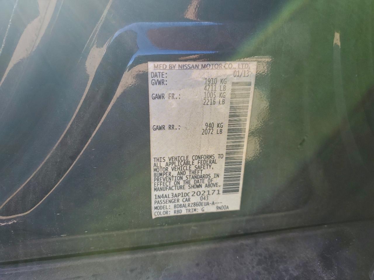 2013 NISSAN ALTIMA 2.5 photo 12