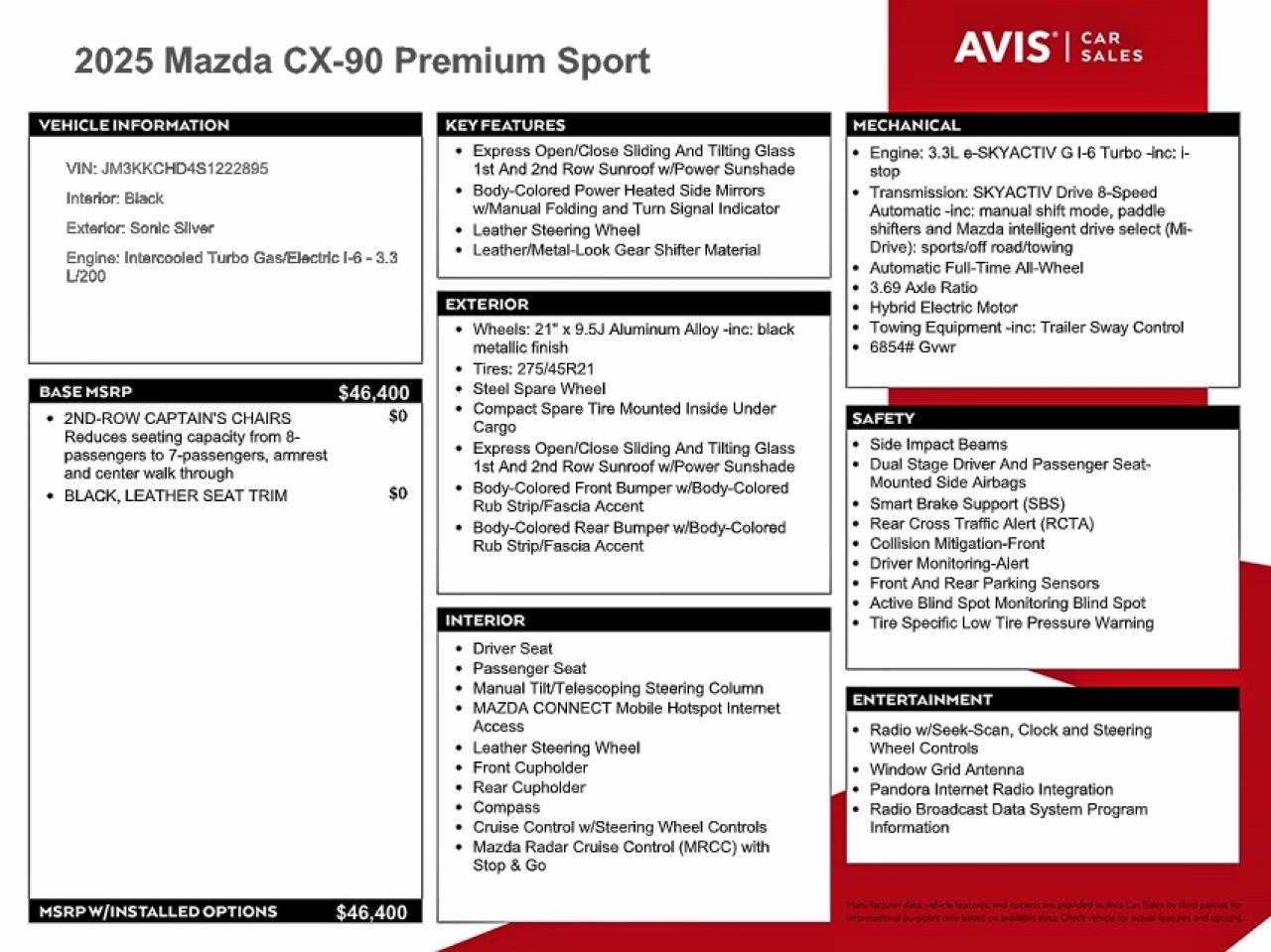 2025 MAZDA CX-90 PREMIUM SPORT photo 13