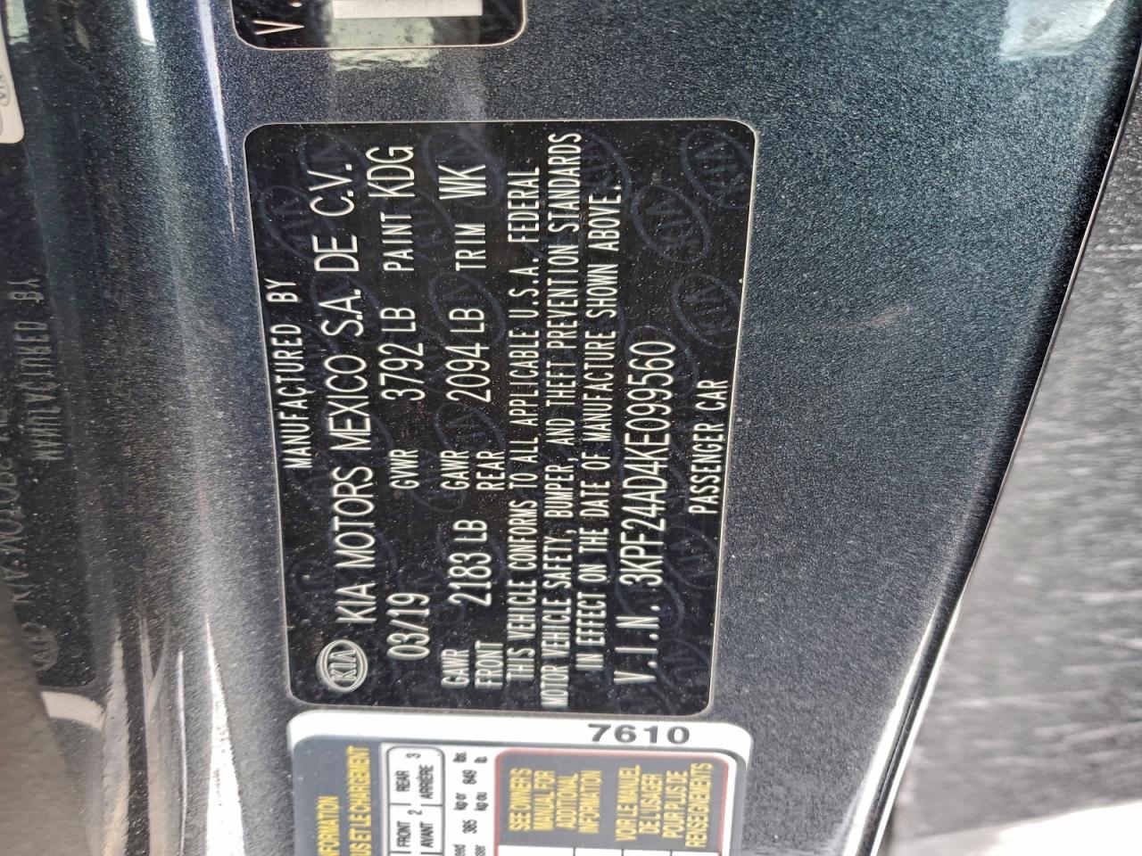 2019 KIA FORTE FE photo 23
