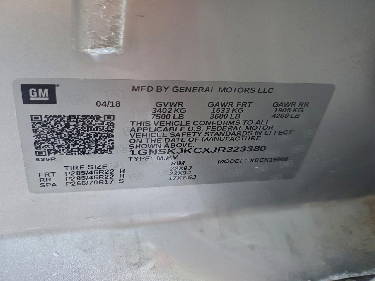 2018 CHEVROLET SUBURBAN K1500 PREMIER photo 25