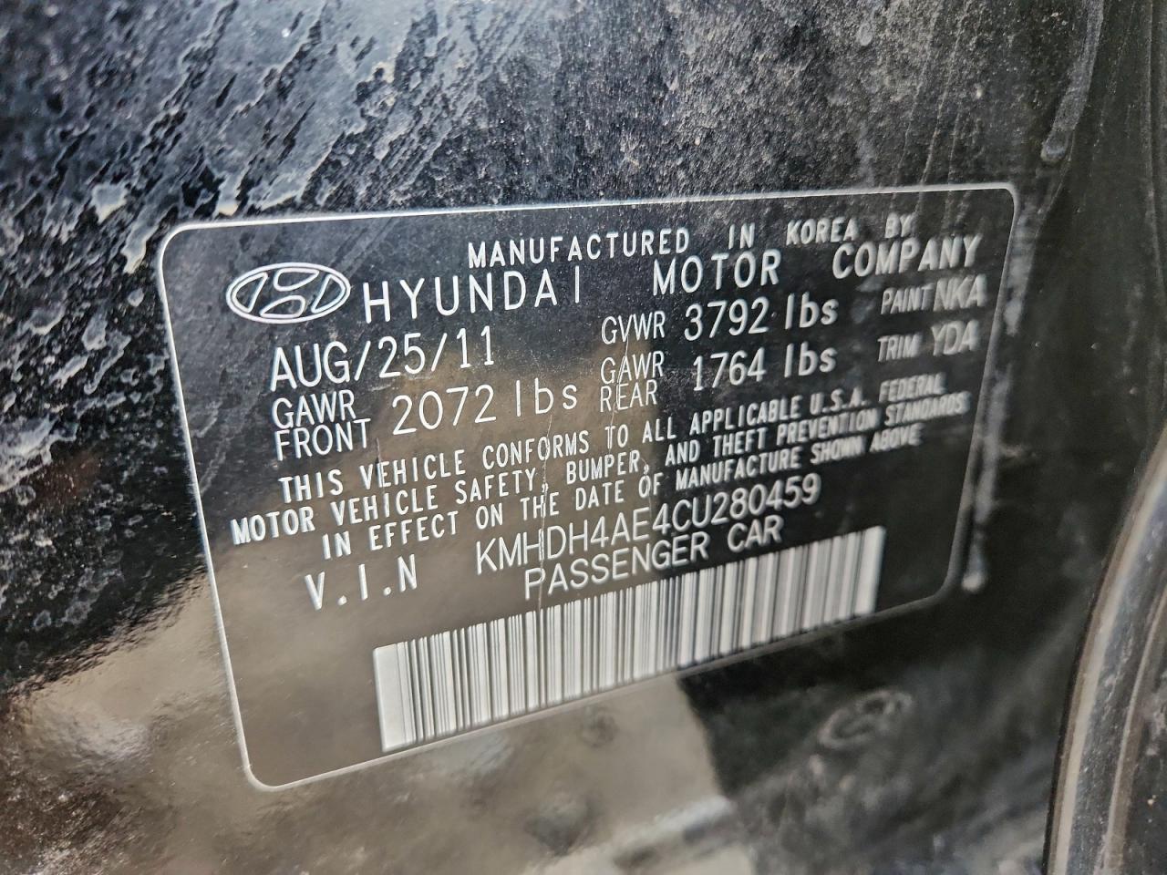 2012 HYUNDAI ELANTRA GLS photo 12