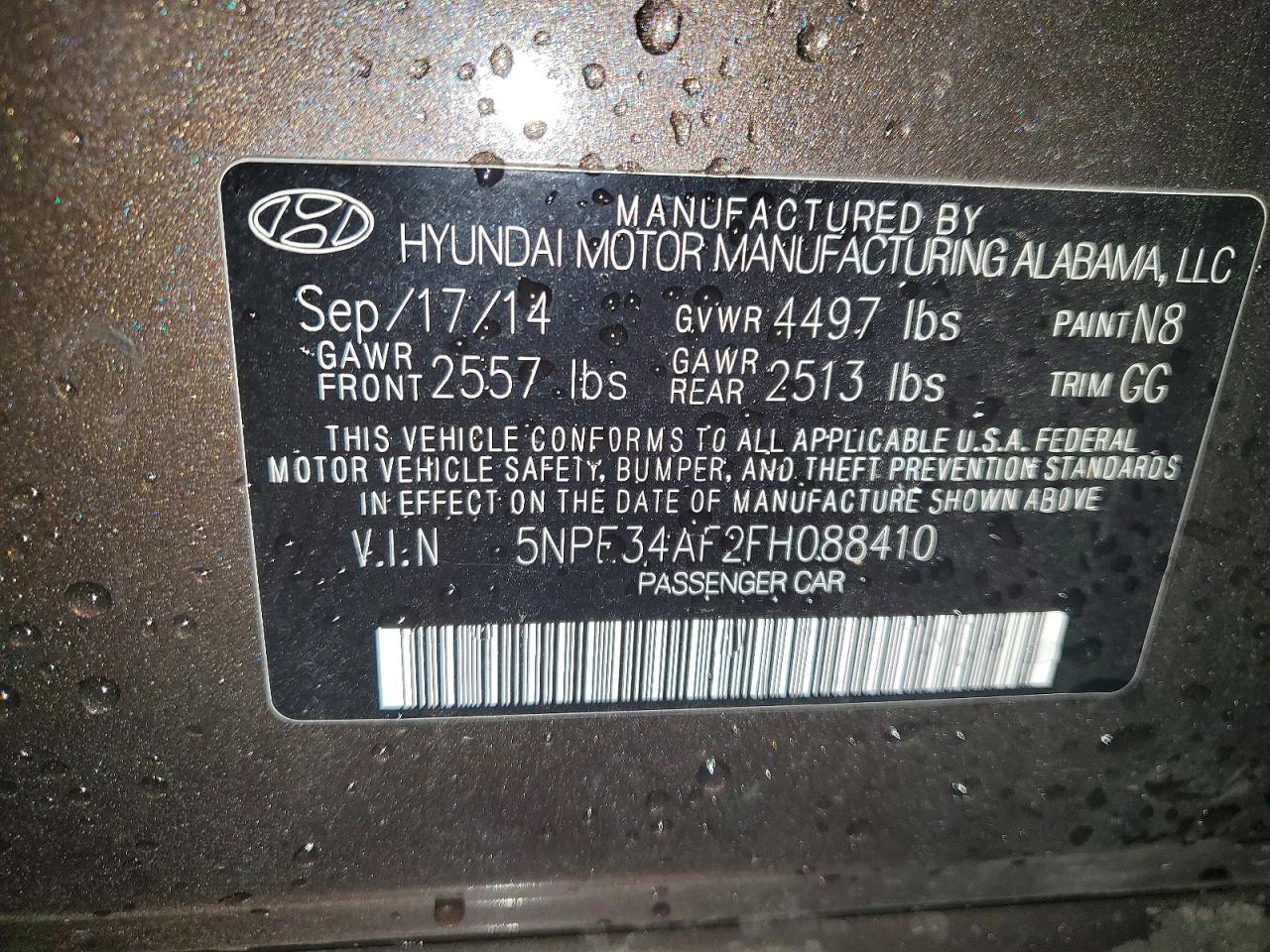 2015 HYUNDAI SONATA SPORT photo 13