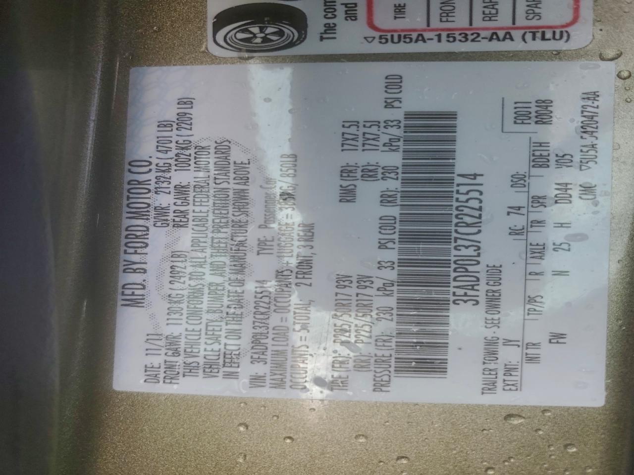 2012 FORD FUSION HYBRID photo 12
