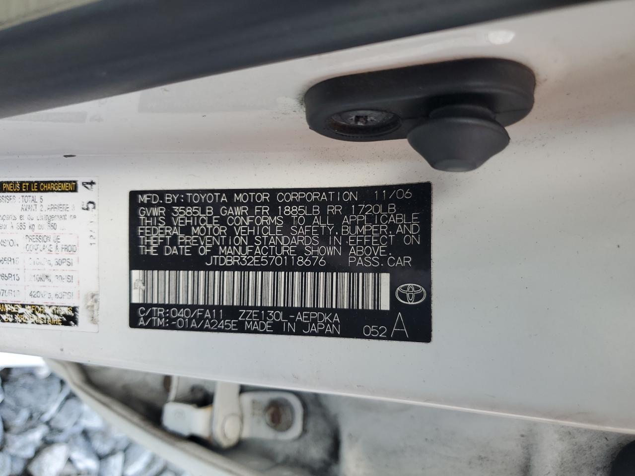 2007 TOYOTA COROLLA CE photo 12