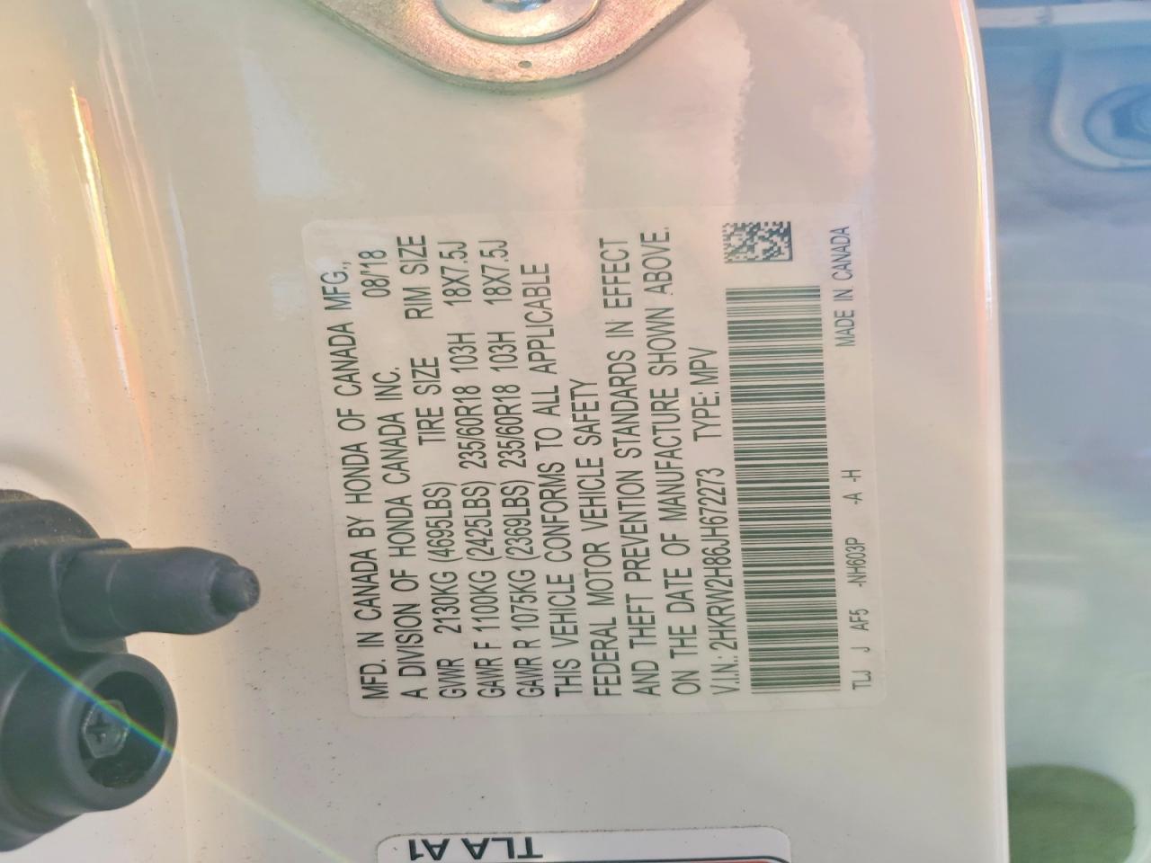 2018 HONDA CR-V EXL photo 13