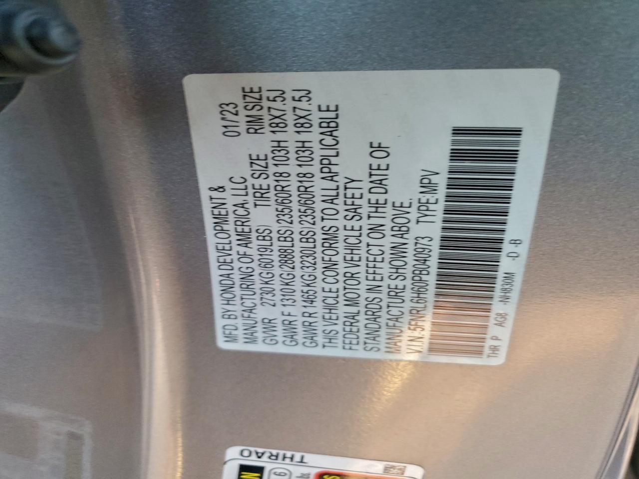 2023 HONDA ODYSSEY EXL photo 13