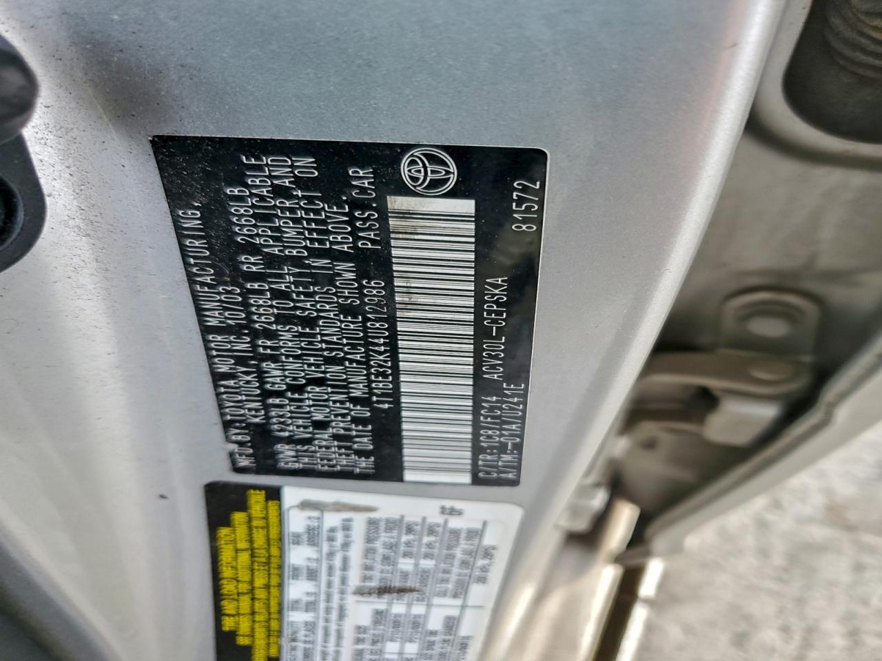 2004 TOYOTA CAMRY LE photo 34
