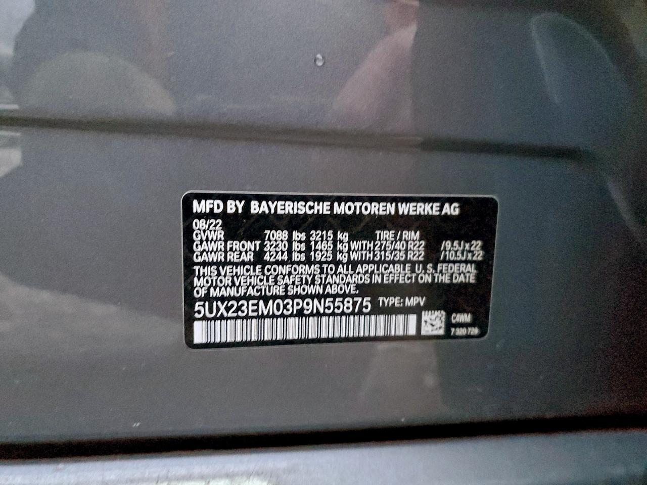 2023 BMW X7 XDRIVE40I photo 13