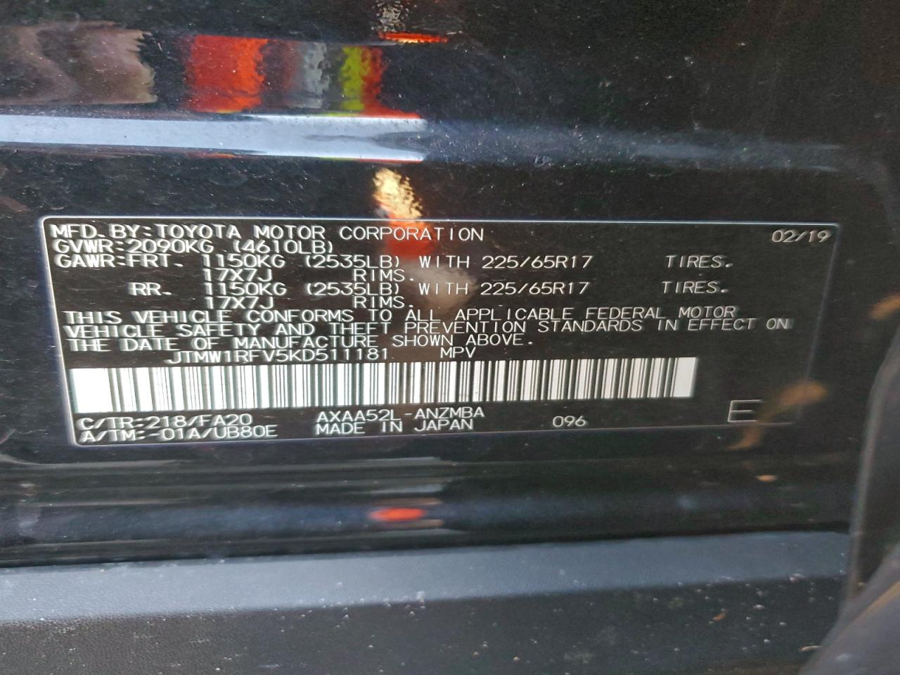 2019 TOYOTA RAV4 XLE photo 14
