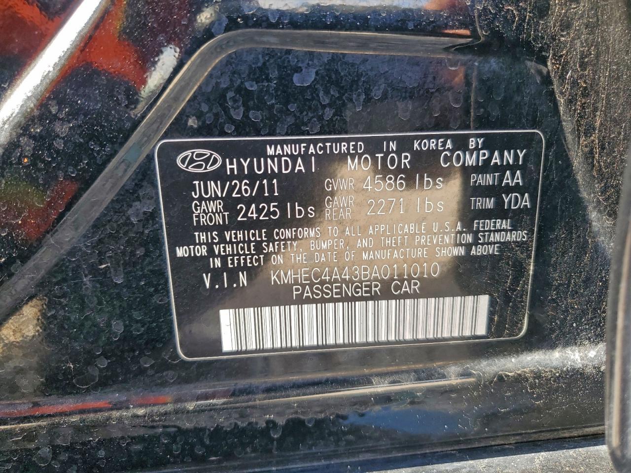 2011 HYUNDAI SONATA HYBRID photo 12