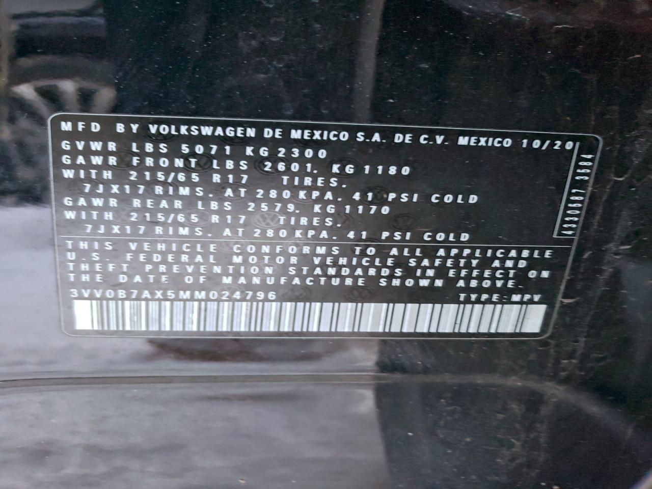 2021 VOLKSWAGEN TIGUAN S photo 37
