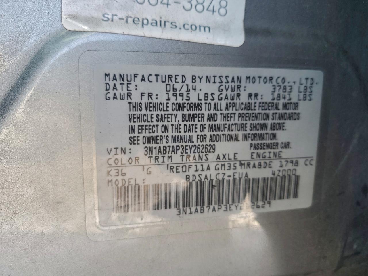 2014 NISSAN SENTRA S photo 45