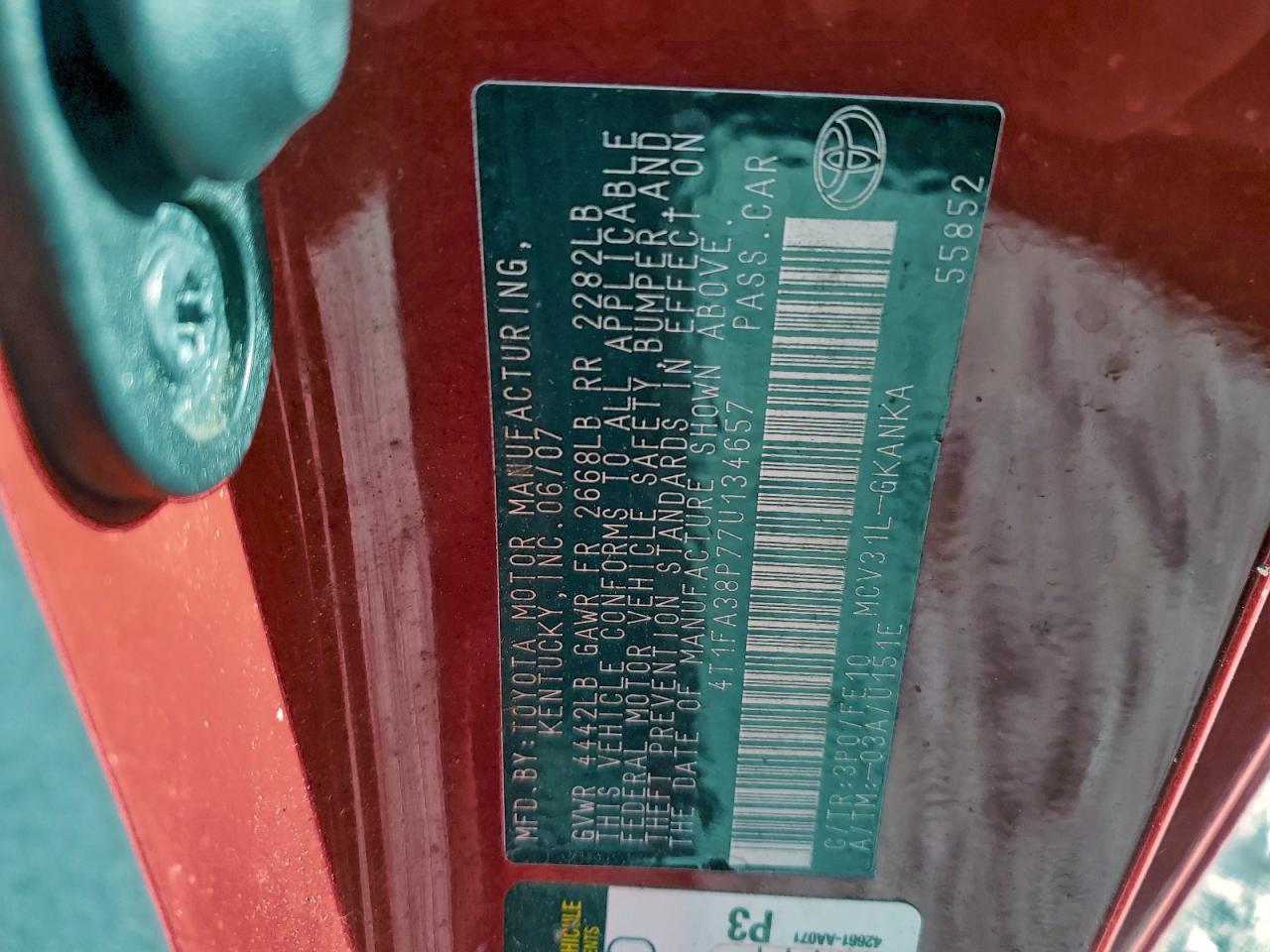 2007 TOYOTA CAMRY SOLARA SE photo 13