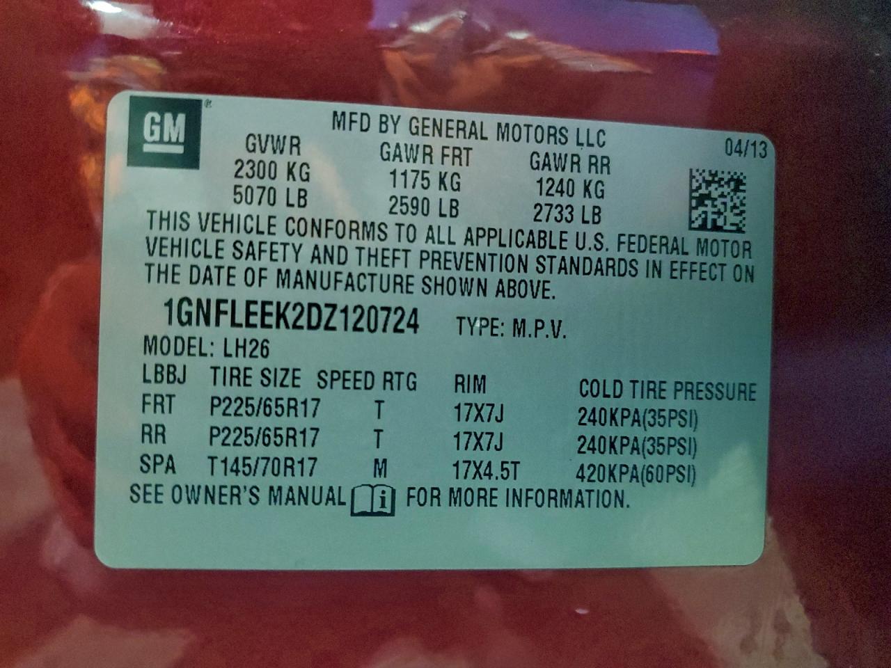2013 CHEVROLET EQUINOX LT photo 13