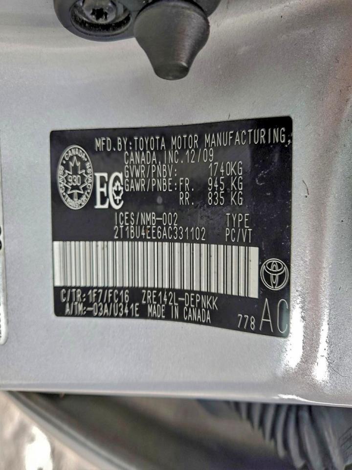 2010 TOYOTA COROLLA BASE photo 12