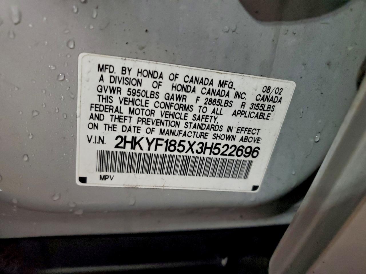 2003 HONDA PILOT EXL photo 25