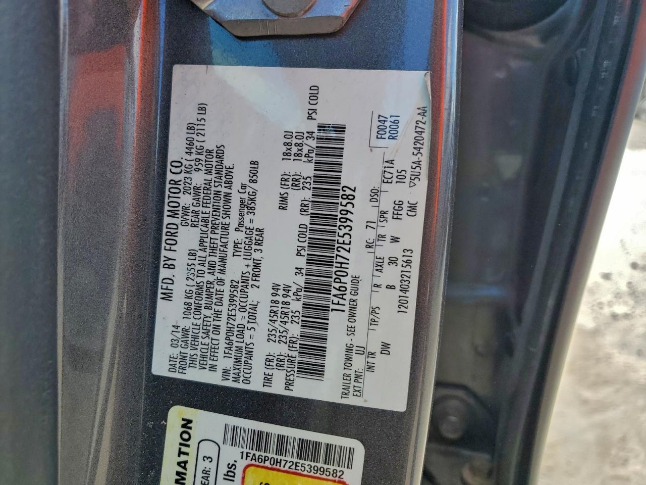 2014 FORD FUSION SE photo 12