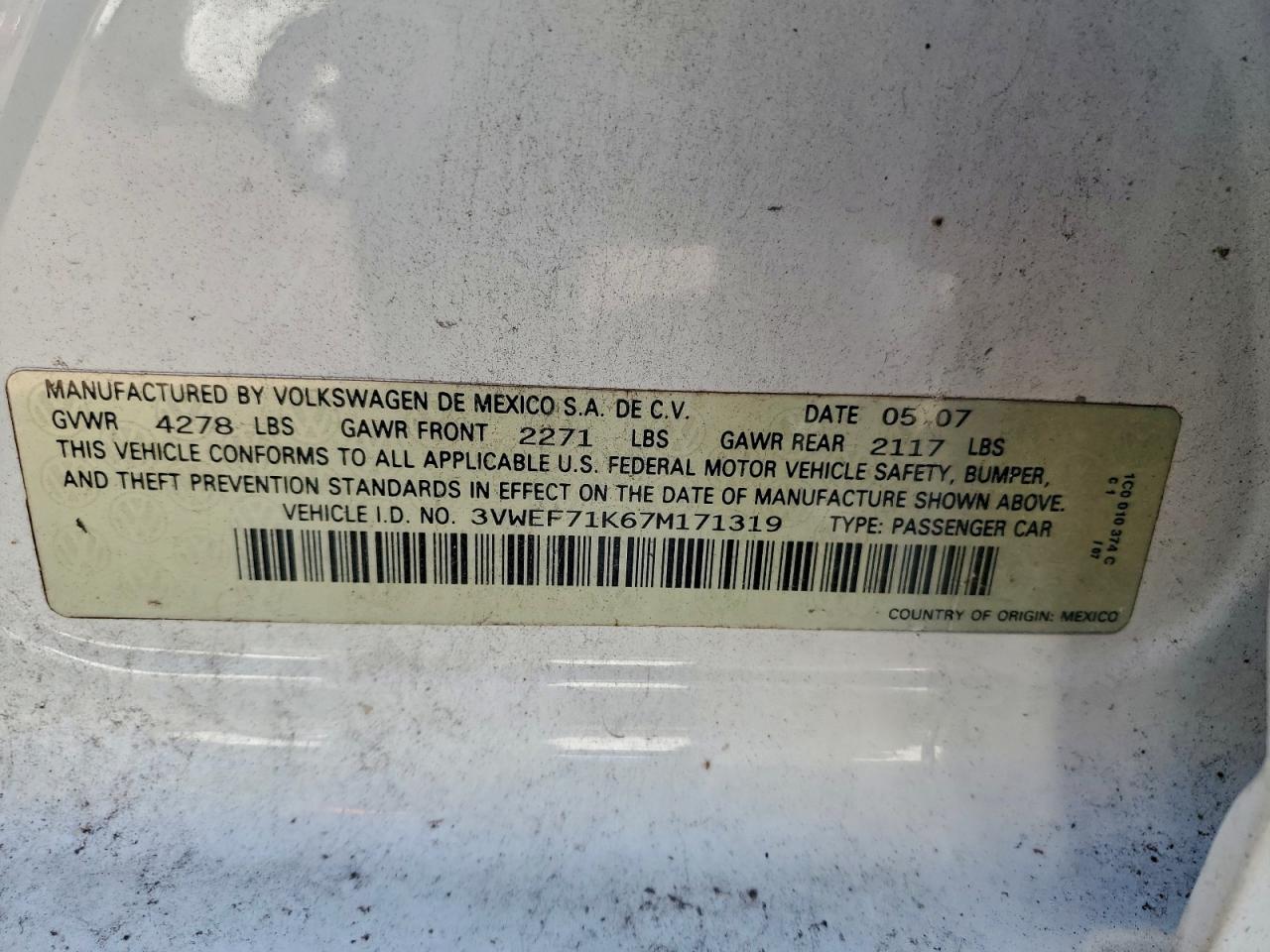 2007 VOLKSWAGEN JETTA WOLFSBURG photo 12