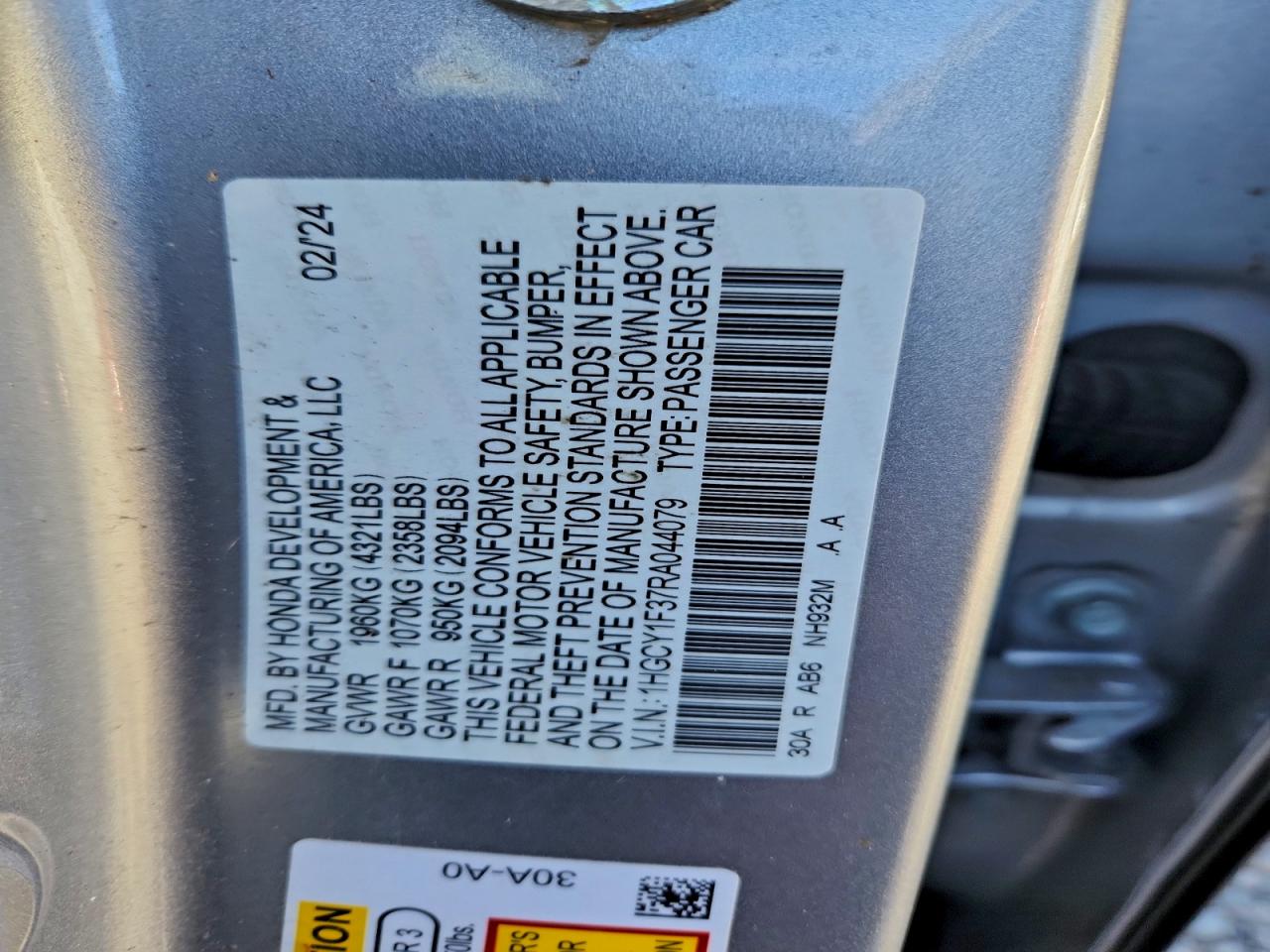 2024 HONDA ACCORD EX photo 13