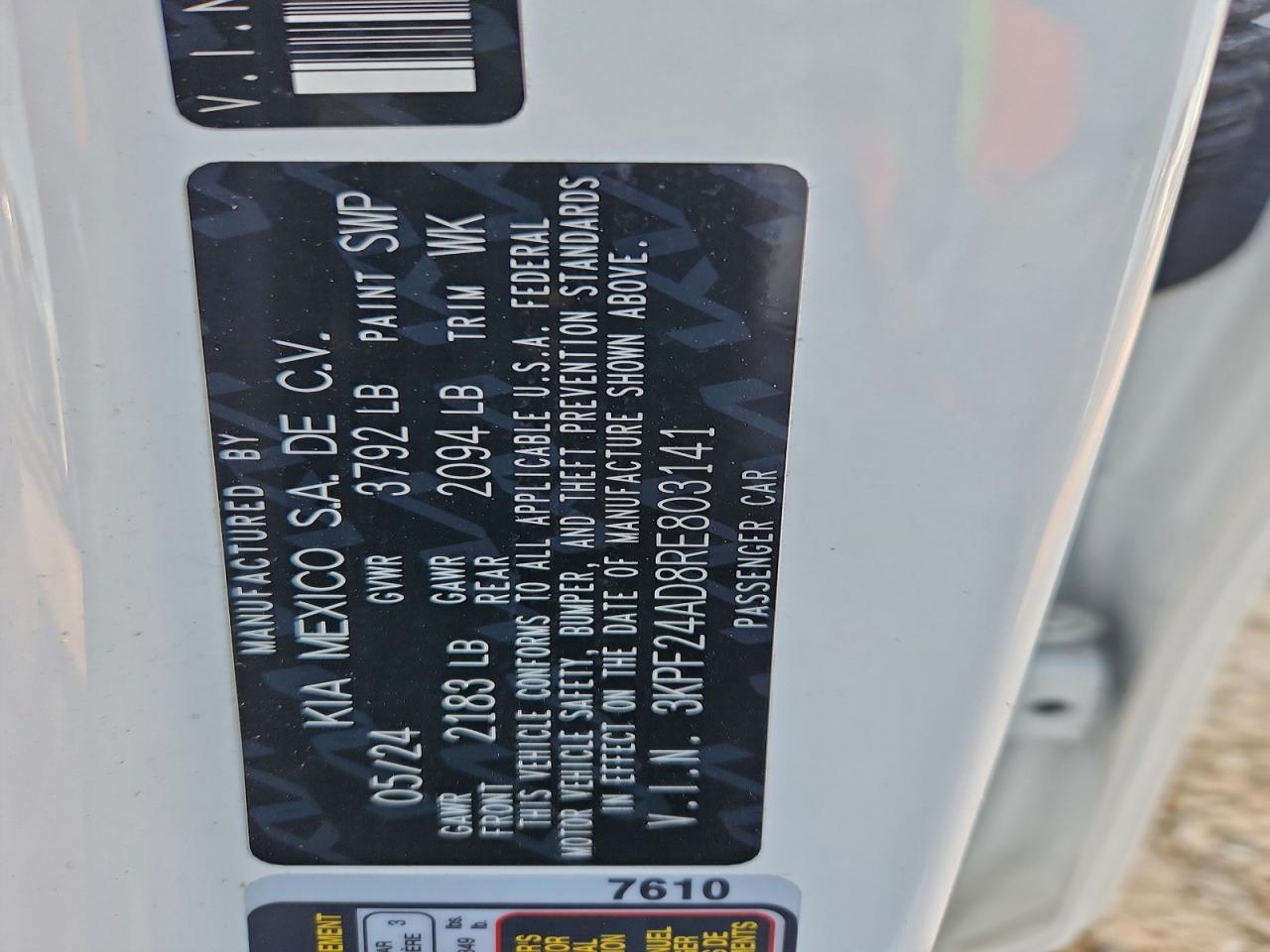 2024 KIA FORTE LX photo 12
