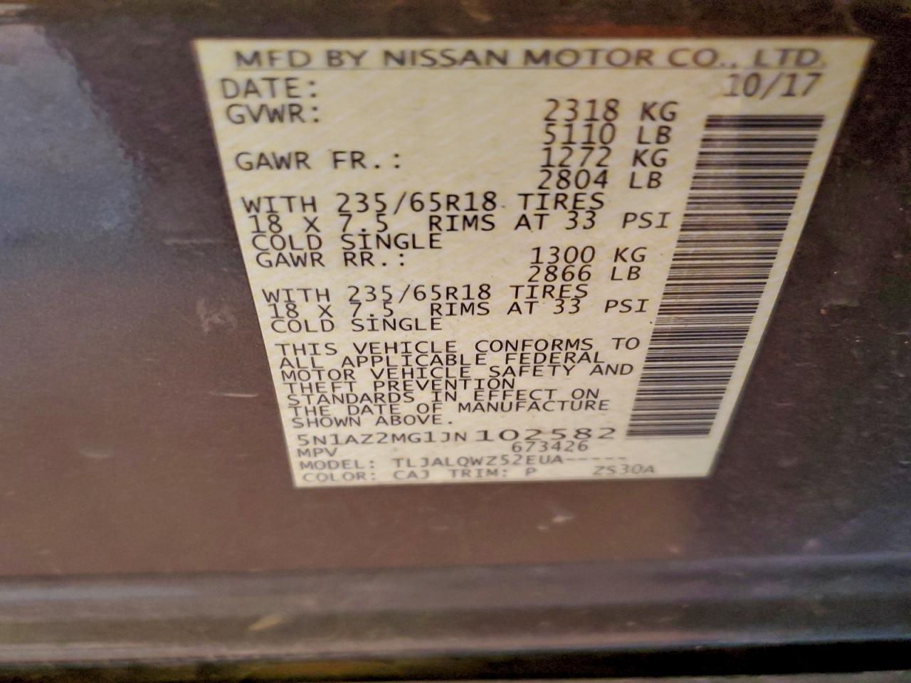 2018 NISSAN MURANO S photo 14