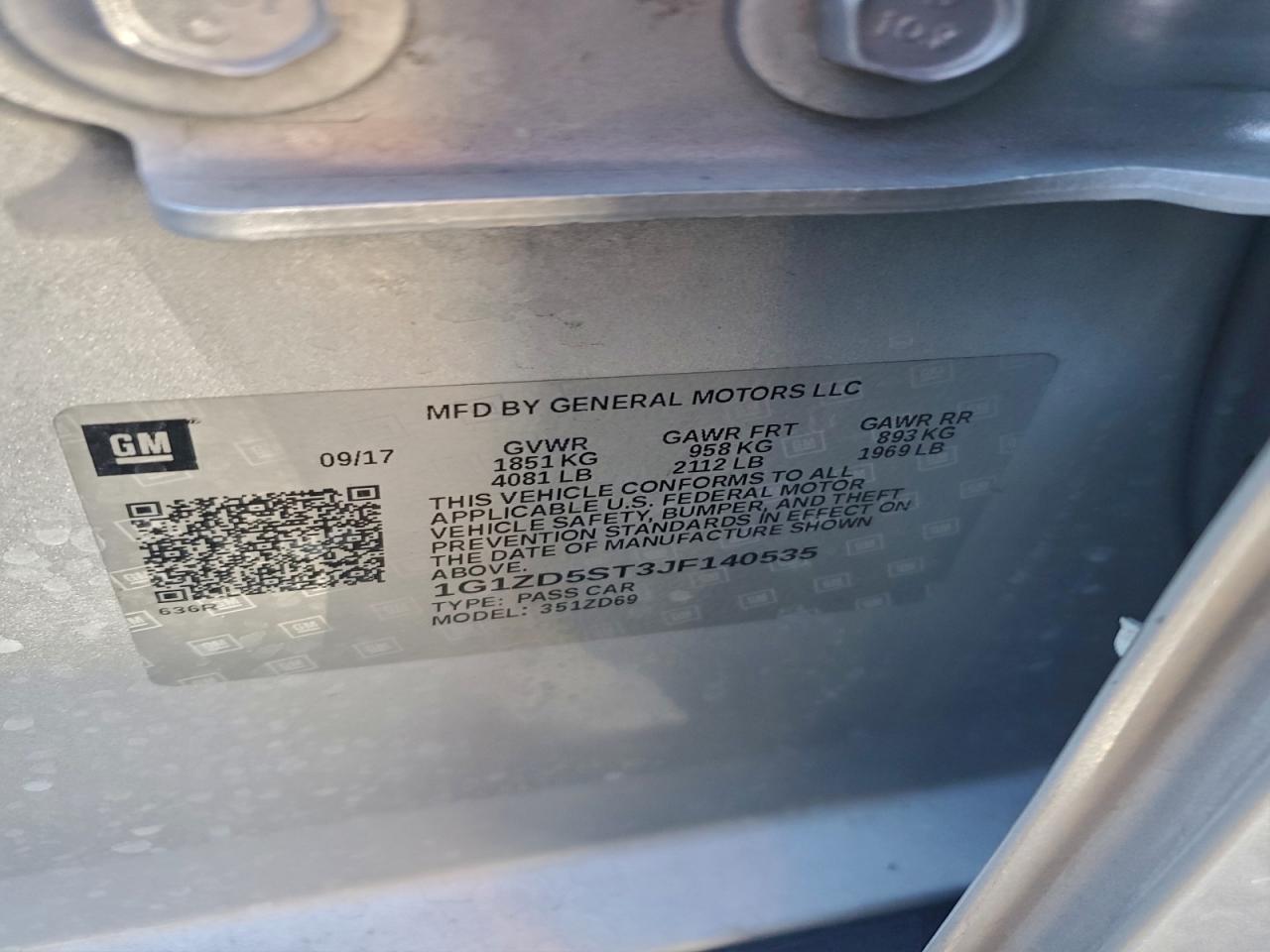 2018 CHEVROLET MALIBU LT photo 13