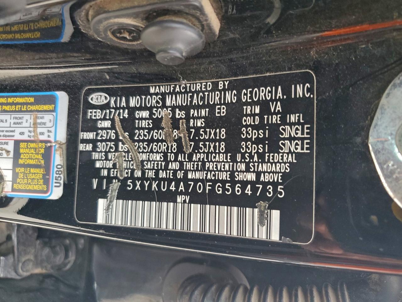 2015 KIA SORENTO EX photo 13