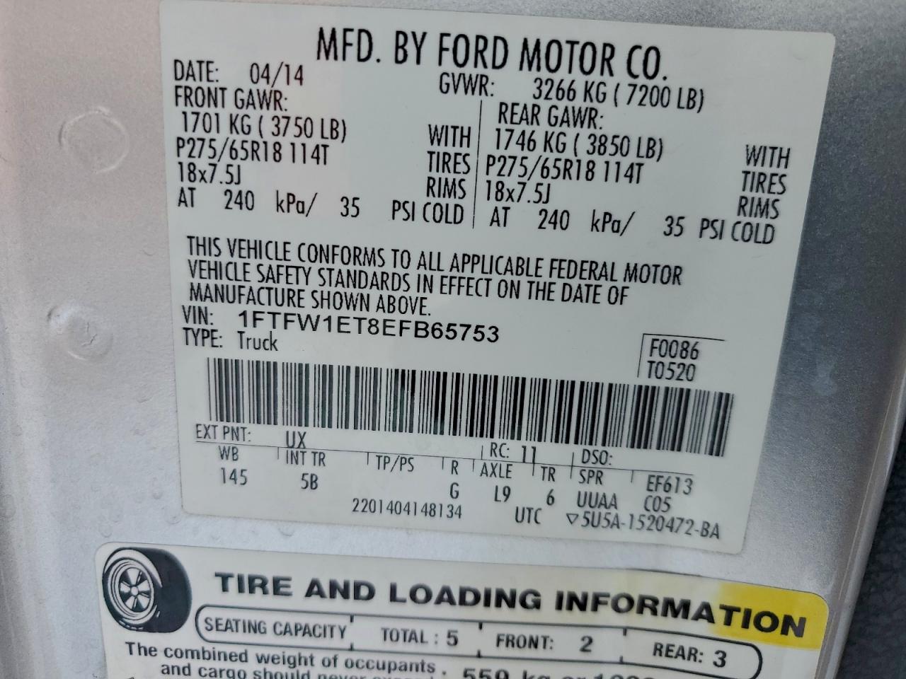 2014 FORD F150 SUPERCREW photo 12
